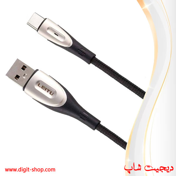 کابل شارژ تایپ سی C لیتو LED چراغ دار 2A آمپر